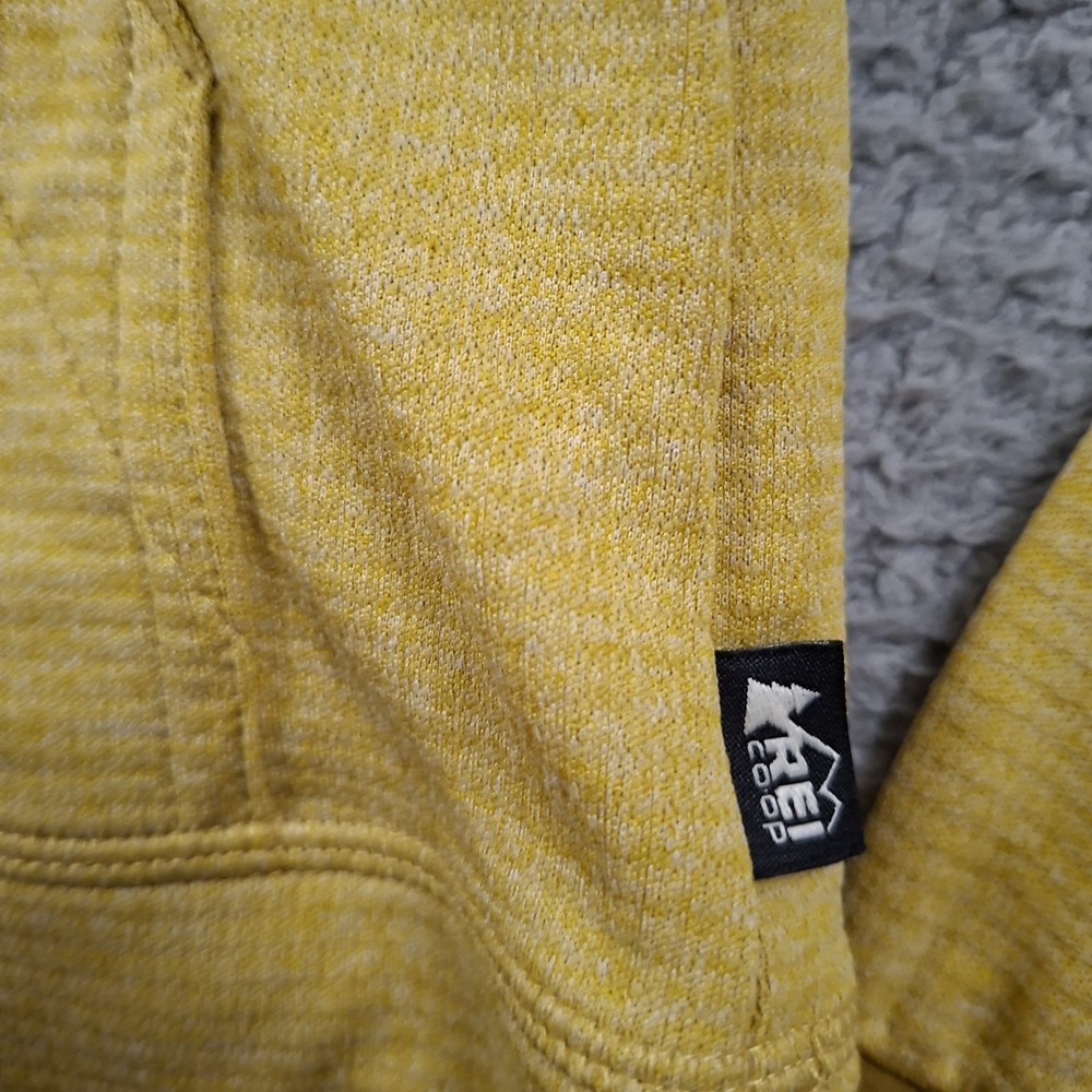 REI Co-op Hoodie Mens Large Grid Fleece 1/4 Zip Pullover Kangaroo Pocket Outdoor - Picture 5 of 9